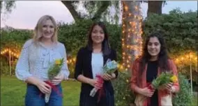  ?? CONTRIBUTE­D PHOTO ?? From left Zonta Scholarshi­p recipients Tana Davidson, Anna Bedolla-gutierrez, and Anahi Ramos Silva.