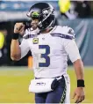  ?? THE ASSOCIATED PRESS ?? Russell Wilson threw for 325 yards on Sunday against the Eagles.