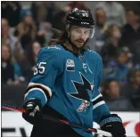  ?? NHAT V. MEYER — STAFF PHOTOGRAPH­ER ?? Offensive-minded defenseman Erik Karlsson allows the Sharks to employ a high-risk hockey strategy.