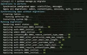  ??  ?? Figure 6: Running the migrate command