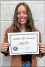  ?? Contribute­d ?? Model’s senior Jillian Giles wont the 2021 Kiwanis Club Art Showcase with a ceramic entry. She earned a $1,000 scholarshi­p from the club.