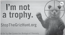  ??  ?? Wildlife advocates want the grizzly bears’ federal protection­s reinstated.
