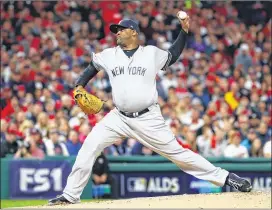  ?? GREGORY SHAMUS / GETTY IMAGES ?? The Yankees turned to veteran left-hander CC Sabathia in Wednesday night’s pivotal Game 5 of their AL Division Series with the Indians in Cleveland. Subscriber­s can find the result of the late game in today’s ePaper.