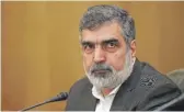  ?? EBRAHIM NOROOZI/AP ?? Behrouz Kamalvandi, a spokesman for Iran’s atomic energy agency, attends a press briefing Sunday.