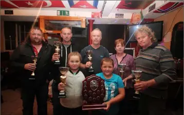  ??  ?? The Junior winners from Paul Morrissey’s: Tom Quigley, John Power, Stephen Corley and Mick Kennedy with Leah Power and Ryan Quigley.