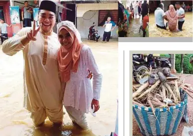  ??  ?? FAQROUL Afiq dan isteri Nur Nabilah Syuhadah di kediaman nenek di Kampung Galang, Pulai Chondong, Machang.