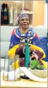  ?? PICTURE: NIPHO ZONDI ?? Esther Mahlangu has painted the tail of a Boeing jet and a BMW Ndebele-style.