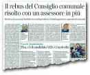  ??  ?? Il Corriere Fiorentino di sabato con l’annuncio dell’accordo: Ceccarelli presidente del Consiglio comunale e Fratini in giunta