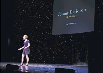  ?? COURTESY OF FRANK FROST PHOTOGRAPH­Y ?? Joliana Davidson sings her solo on the Popejoy stage during the 2016 Popejoy Awards.