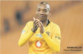  ?? Picture: Backpagepi­x ?? KHAMA BILLIAT