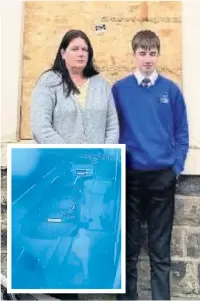  ??  ?? Lianne Forrest with her son out outside their home and (inset) a CCTV image of the attack