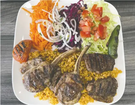  ?? PHOTOS: PETER HUM ?? Lamb chops at Turkish Anatolia restaurant on Innes Road. A plate of four costs $29.99, a bargain compared to dishes elsewhere.