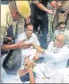  ?? ANI ?? Chhattisga­rh CM Bhupesh Baghel during the protest.