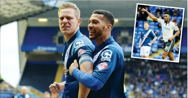  ?? PICTURES: Alan Franklin/Pro Sport ?? POINT GAINED: Birmingham defender Michael Morrison celebrates his equaliser and, inset, Fulham midfielder Rohan Ince after his strike