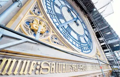  ?? ?? Work on Big Ben's iconic tower will be completed soon. Photo by UK Parliament / Jessica Taylor.