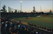  ?? NHAT V. MEYER — BAY AREA NEWS GROUP, FILE ?? Former Giants pitcher Madison Bumgarner throws for San Jose during its July 2017 game against the Modesto Nuts at San Jose Municipal Stadium in San Jose.