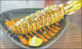  ?? Xperience Restaurant Group ?? Grilled sweet corn from Sol Mexican Cocina, set to open this fall in the former Border Grill space at the Forum Shops at Caesars.