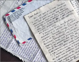  ?? ANN BORDEN/EMORY UNIVERSITY VIA AP ?? This image provided by Emory University shows letters sent by future President Barack Obama to his college girlfriend Alexandra Mcnear and held by Emory University’s Stuart A. Rose Manuscript, Archives and Rare Book Library in Atlanta. The university...