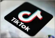  ?? KIICHIRO SATO — THE ASSOCIATED PRESS FILE ?? The TikTok app logo appears in Tokyo on Sept. 28, 2020.