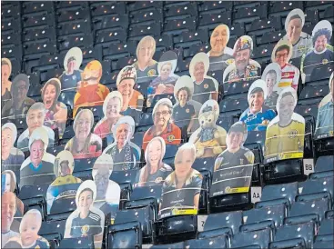  ??  ?? Steve Clarke’s Cardboard Army were out in force at Hampden on Friday night