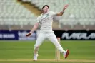  ?? Photograph: Gareth Copley/Getty Images ?? Matthew Potts bowls for Durham at Edgbaston – he went for 106 runs without taking a wicket but did make 149 with the bat.