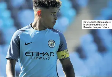  ??  ?? City’s Joel Latibeaudi­ere in action during a U18 Premier League fixture