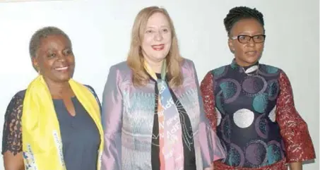  ??  ?? L-R : Victoria Akai, director-general, Abuja Chamber of Commerce and Industry (ACCI); Amany Asfour, Internatio­nal President of Africa Business Council, and Yinka Ajibola, national president , Business Profession­al Women (BPW), during the visit of the ABC president to ACCI in Abuja recently.