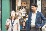  ?? Linda Kallerus / Sony Pictures C / Tribune News Service ?? Kelly Macdonald and Irrfan Khan star as partners in jigsaw puzzle competitio­ns in the film “Puzzle.”