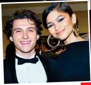  ?? ?? Couple: Tom Holland and Zendaya in striking dress, above and right