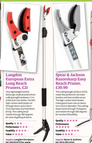 Langdon European Extra Long Reach Pruners, £21 - PressReader