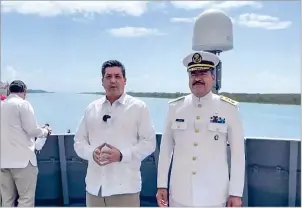  ?? ?? ACTO OFICIAL. El gobernador de Tamaulipas conmemoró ayer en Tampico el Día de la Marina.