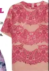  ??  ?? VERSATILEC­HIC Red Valentinol­ace top, above, £300,net-a-porter.com Carven floral skirt, left,£300, farfetch.com