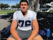  ?? Eric Sondheimer Los Angeles Times ?? OFFENSIVE GUARD Raymond Pulido, at 6 feet 7 and 350 pounds, drinks four gallons of milk a week.