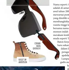  ??  ?? KASUT JW ANDERSON CERMIN MATA GIVENCHY