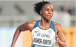  ??  ?? Dina Asher-Smith on her way to winning her 200 metres heat yesterday.