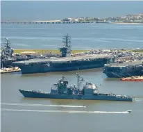  ?? STEPHEN KATZ/STAFF ?? An aerial photo of Norfolk Naval Station.