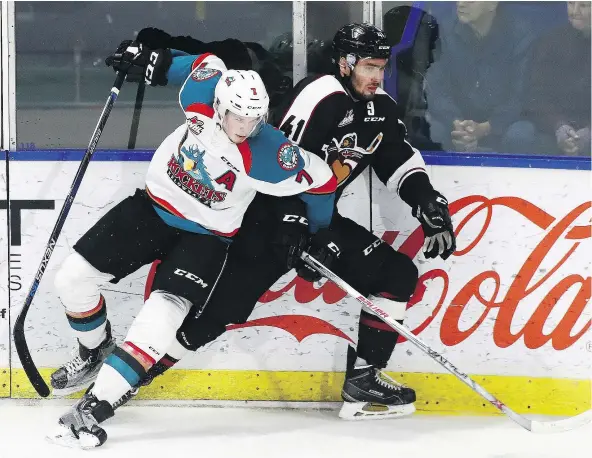  ?? — GETTY IMAGES FILES ?? Radovan Bondra, right, could miss up to seven Vancouver Giants games as he lends his goal-scoring expertise to the Slovakian world junior team. The hulking 6-foot-5 forward will leave a big hole in the Giants lineup as he leads the team with 17 goals.