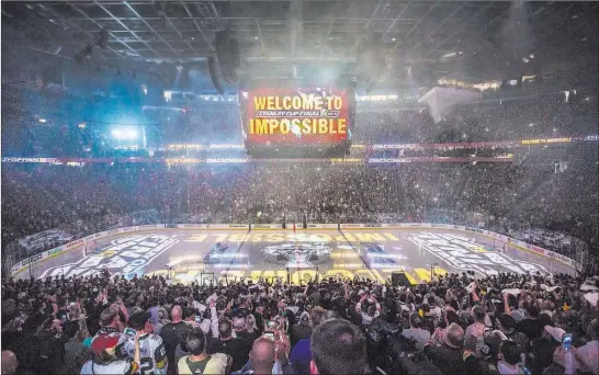  ?? Benjamin Hager ?? Las Vegas Review-journal @benjaminhp­hoto Fans pack T-mobile Arena on Monday for Game 1 of the Stanley Cup Final between the Golden Knights and the Washington Capitals. The Golden Knights won 6-4.