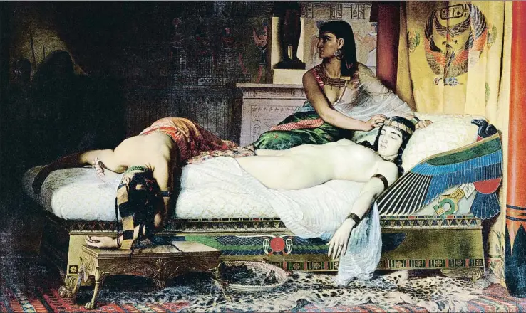  ?? IMAGNO / GETTY ?? La muerte de Cleopatra (1874), de Jean André Rixens, expuesto en el museo Des Augustins, de Toulouse