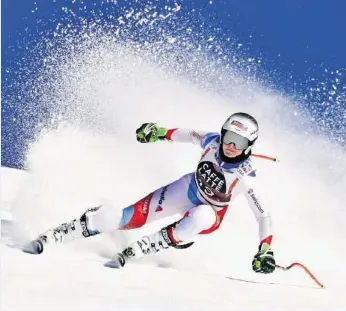  ?? GETTY ?? Corinne Suter beim gestrigen Training in Crans-Montana.