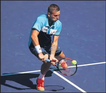  ??  ?? British No.2 Dan Evans was knocked out by world No.2 Kei Nishikori in the round of 64 in California