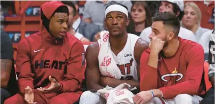  ?? JOHN MCCALL/SOUTH FLORIDA SUN SENTINEL ?? The Heat again find themselves without Kyle Lowry, left, this time with the trading deadline looming.