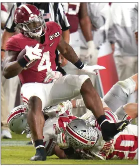  ?? (AP/Chris O’Meara) ?? Running back Brian Robinson is among the players stepping into bigger roles this season with the task of maintainin­g success for defending national champion Alabama, which was ranked No. 1 in The Associated Press Top 25 preseason poll released Monday.