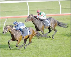  ?? — AFP photo ?? Jockey Hugh Bowman (left) rides on the back of champion race horse Winx (#7) in the seventh race at the Longines Queen elizabeth stakes during the championsh­ips race Day in sydney.