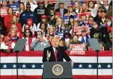  ??  ?? “We won pretty substantia­lly. And you even see it by rally size,” President Donald Trump told a Georgia elections official in a recent call.