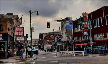  ??  ?? ABOVE: Beale Street in Downtown Memphis, ‘Home of the Blues’ and confluence of various streams of musical folklore.