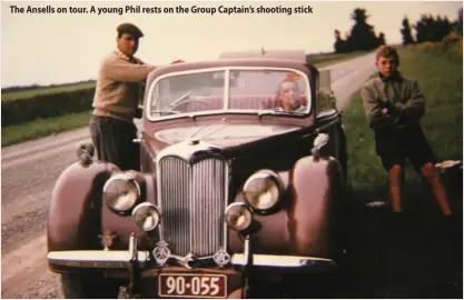  ??  ?? The Ansells on tour. A young Phil rests on the Group Captain's shooting stick