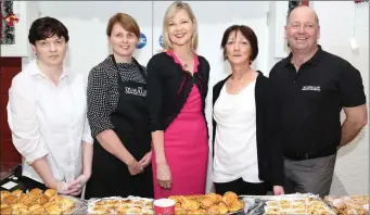  ??  ?? Ruth O’Sullivan, Orlaith Tomkins, Hannah Fleming and Neily O’Flynn of Duhallow Community Food Services pictured with Paula Mee who was one of the guest speakers at the North Cork Creameries Health & Wellbeing Evening.