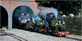  ?? ?? Seeing double: Hampton and Kempton emerge from the tunnel on a doublehead­ed run on the Mizens Railway. OWEN HAYWARD