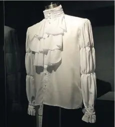  ??  ?? The famed “puffy shirt” from a 1993 episode of the TV show Seinfeld is among comedy artifacts on display at the National Comedy Center.